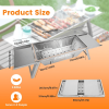 3 In 1 Foldable Charcoal Grill Fire Pit Slow Cooker 2-3 People Portable Camping Grill Stainless Steel BBQ Grill for Camping Tailgating Yard