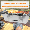 3 In 1 Foldable Charcoal Grill Fire Pit Slow Cooker 2-3 People Portable Camping Grill Stainless Steel BBQ Grill for Camping Tailgating Yard
