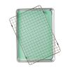 Aluminum Sheet Pan Set with Wire Rack Silicone Baking Mat, 3-Piece, 13"x18"
