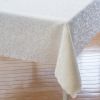Turkish Ivory Tablecloth Polyester Table Linen Stain Resistant Wrinkle Free Non Iron Ivory Square 70x70 inch