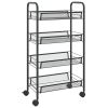 4-Tier Kitchen Trolley Black 18.1"x10.2"x33.5" Iron
