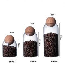 1 SET Storage Ball Jar, Glass Tea Jar, Minimalist Cork Jar, Sealed Candy Jar, Storage Jar, Coffee Jar, Dry Food Storage Jar Container Set (Option: 3pcs)