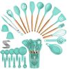 4 Colors Options -- Set Of 35Pcs Kitchen Cooking Utensils Set Spatula Set Baking Utensil Set Kitchen Accessories Necessities With Holder Egg Whis