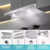 30 Inch Kitchen Under Cabinet Range Hood 500 CFM Stainless Steel 3-Speed