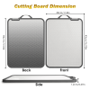 2Pcs Double Sided Cutting Board Stainless Steel PP Chopping Board Lightweight Kitchen Cutting Board Mesh Design With Grinding Zone Knife Sharpene