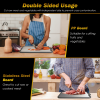 2Pcs Double Sided Cutting Board Stainless Steel PP Chopping Board Lightweight Kitchen Cutting Board Mesh Design With Grinding Zone Knife Sharpene