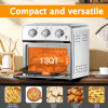 13QT Air Fryer Toaster Oven, Healthy Oil-Free Cooking, Multifunctional Convection Contertop Oven, Adjustable Time, Temp Control, Stainless Steel