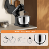 6QT Electric Stand Mixer, 10 Speed, Tilt-Head, Dough Mixer With Dishwasher Safe Stainless Steel Bowl, Flat Beater, Whisk For Baking, For Family K