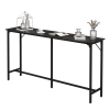 71-Inch Bar Table (Black) - 209 Lbs Capacity Pub Height Table With Durable MDF Top & Metal Frame, Ideal For Kitchen/Bar Counter