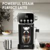 20 BAR Slim Espresso Machine With Milk Frother, Cup Warmer, 43 OZ Detachable Tank, For Espresso, Americano, Latte, Space-Saving, Screen Button, Black