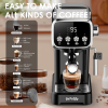 20 BAR Slim Espresso Machine With Milk Frother, Cup Warmer, 43 OZ Detachable Tank, For Espresso, Americano, Latte, Space-Saving, Screen Button, Black