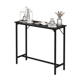 43-Inch Bar Table (Black) - 209 Lbs Capacity Pub Height Table With Durable MDF Top & Metal Frame, Ideal For Kitchen/Bar Counter (Option: defaulttitle)