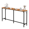 71-Inch Bar Table (Brown) - 209 Lbs Capacity Pub Height Table With Durable MDF Top & Metal Frame, Ideal For Kitchen/Bar Counter