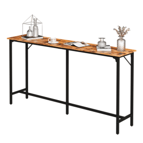 71-Inch Bar Table (Brown) - 209 Lbs Capacity Pub Height Table With Durable MDF Top & Metal Frame, Ideal For Kitchen/Bar Counter (Option: defaulttitle)