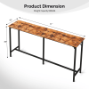 71-Inch Bar Table (Brown) - 209 Lbs Capacity Pub Height Table With Durable MDF Top & Metal Frame, Ideal For Kitchen/Bar Counter