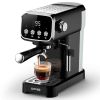20 BAR Slim Espresso Machine With Milk Frother, Cup Warmer, 43 OZ Detachable Tank, For Espresso, Americano, Latte, Space-Saving, Screen Button, Black