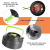16Pcs Camping Cooking Ware Set Camping Stove Cookware Kit Aluminum Pot Pan Kettle Set With Bowls Knife Fork Spoon Carabiner Spatula Cutting Board