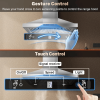 24 Inch Range Hood, Ducted/Ductless Range Hood 450CFM, Wall Mount Kitchen Hood In Stainless Steel, Gesture Sensing & Touch Control, 3 Speed Fan