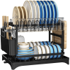 Multifunctional Dish Rack, Rustproof Kitchen Dish Drying Rack With Drainboard, Space-Saving 2-Tier Dish Drying Rack With A Large Capacity For Kit