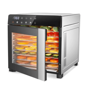 Food Dehydrator Machine 25QT, 8 Trays Stainless Steel Dehydrator Machine, Large Capacity Dehydrators For Food And Jerky, Herbs, Yogurt, & Veggies (Option: 8Trays)