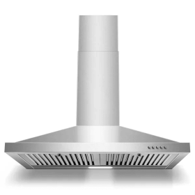Range Hood 30 Inch, Wall Mount Range Hood Ducted/Ductless, Kitchen Hood In Stainless Steel, Vent Hood With Baffle Filters, 3 Speed Fan (Option: silver)