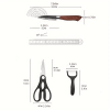 6 PCS Kitchen Knife Sets, Steel Kitchen Knives Set Tools Forged Kitchen Knife Scissors Ceramic Peeler Chef Slicer Knife Gift Case