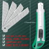 2pcs Utility Knife Set: Retractable Cutter (5 Blades) Folding Utility Knife PTR Plastic Handle Safety Lock Built-in Blade Storage (3 Blades) SK5
