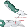 2pcs Utility Knife Set: Retractable Cutter (5 Blades) Folding Utility Knife PTR Plastic Handle Safety Lock Built-in Blade Storage (3 Blades) SK5