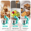 6QT & 5QT Dual Bowls Stand Mixer, 10 Speed Tilt-Head, Electronic Timer, Dough Mixer, Dishwasher Safe Stainless Steel Bowls, Dough Hook, Flat Beat