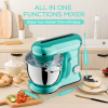 6QT & 5QT Dual Bowls Stand Mixer, 10 Speed Tilt-Head, Electronic Timer, Dough Mixer, Dishwasher Safe Stainless Steel Bowls, Dough Hook, Flat Beat