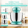 6QT & 5QT Dual Bowls Stand Mixer, 10 Speed Tilt-Head, Electronic Timer, Dough Mixer, Dishwasher Safe Stainless Steel Bowls, Dough Hook, Flat Beat