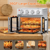 29.5 QT Air Fryer Convection Toaster Oven, French Door, 6 Slices, 1700W, Multifunction Oven, Air Fryer, Toast, Grill, Defrost, Bake, Time And Tem