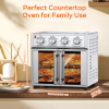 29.5 QT Air Fryer Convection Toaster Oven, French Door, 6 Slices, 1700W, Multifunction Oven, Air Fryer, Toast, Grill, Defrost, Bake, Time And Tem