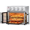 29.5 QT Air Fryer Convection Toaster Oven, French Door, 6 Slices, 1700W, Multifunction Oven, Air Fryer, Toast, Grill, Defrost, Bake, Time And Tem