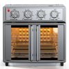 29.5 QT Air Fryer Convection Toaster Oven, French Door, 6 Slices, 1700W, Multifunction Oven, Air Fryer, Toast, Grill, Defrost, Bake, Time And Tem
