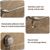 Brand-new Suction Cup Double-bar Towel Rack, Bathroom Hanging Towel Rack, Non-perforated Storage Rack, Towel Hanging Bar, Metal Hanging Rods