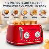 4 Slice Retro Toaster, Dual Control Toaster, 6 Settings, Bagel, Defrost, Removable Crumb Tray, Stainless Steel Housing, 1650W, Red, Amazon Resale