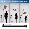 RV Shower Head, 10 Inch High Pressure Rain Shower Stainless Steel Shower Head With Handheld Shower Combo With 59 Inch Extra Long Hose