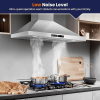 Wall Mount Range Hood 30 Inch, 700 CFM Kitchen Hood Stainless Steel Stove Vent Hood With Gesture Sensing & Touch Control, Ducted/Ductless