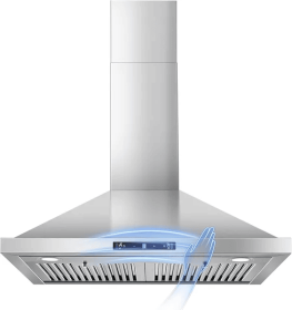 Wall Mount Range Hood 30 Inch, 700 CFM Kitchen Hood Stainless Steel Stove Vent Hood With Gesture Sensing & Touch Control, Ducted/Ductless (Option: silver)