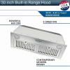 30" Built-In Insert Range Hood 600CFM Kitchen Vent LEDs Convertible Fan Sliver