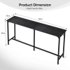 71-Inch Bar Table (Black) - 209 Lbs Capacity Pub Height Table With Durable MDF Top & Metal Frame, Ideal For Kitchen/Bar Counter