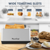 4-Slice Toaster, Extra Wide Long Slot Toaster, 6 Settings, Bagel, Defrost, Reheat, Removable Crumb Tray, Upgraded Stainless Steel, Silver, Amazon