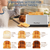 4-Slice Toaster, Extra Wide Long Slot Toaster, 6 Settings, Bagel, Defrost, Reheat, Removable Crumb Tray, Upgraded Stainless Steel, Silver, Amazon