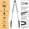 3Pcs Kitchen Tongs Stainless Steel Locking Food Tongs With Silicon Tips BPA Free Non-Stick BBQ Cooking Grilling Locking Food Tongs