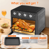 27.5QT 6-in-1 Air Fryer Toaster Oven, Dropdown-Door, 6-Slice, Countertop Convection Oven, Air Frying, Baking, Roasting, Broiling, Grilling, 1600W