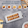 4-Slice Toaster, Extra Wide Long Slot Toaster, 6 Settings, Bagel, Defrost, Reheat, Removable Crumb Tray, Stainless Steel Housing, Silver, Amazon