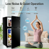 KRIB BLING 3.5Cu.Ft Compact Refrigerator Mini Fridge With Freezer, Small Refrigerator With 2 Door, 7 Level Thermostat Removable Shelves