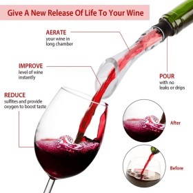 1Pc Wine Aerator Pourer Spout Decanter Spout Attachable In-Bottle Wine Drip Stopper (Option: Clear)