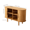 Fralimk Sideboard Buffet Cabinet With Storage, Modern Fluted Storage Cabinet For Dining Room, Tambour Door Console Table For Living Room, Office